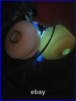 Antique Hanging Parlor Oil Lamp Parts Lot Uranium Arm Frame Motor Pully H&B