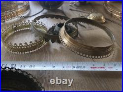 Antique Hanging Parlor Oil Lamp Parts Lot Uranium Arm Frame Motor Pully H&B