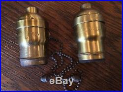 Antique Hubbell Sockets Vintage Lamp Part 2 Brass Fat Boy- Light Acorn Pull