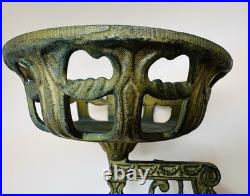 Antique Iron Metal Oil Lamp Wall Bracket Acme 8 Mercury Glass Reflector