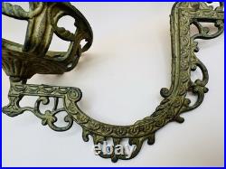 Antique Iron Metal Oil Lamp Wall Bracket Acme 8 Mercury Glass Reflector
