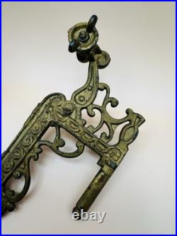 Antique Iron Metal Oil Lamp Wall Bracket Acme 8 Mercury Glass Reflector