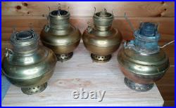 Antique Juno Center Draft Oil Lamp Font Hanging Lamp Parts Lot of 4 Brass