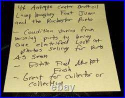 Antique Juno Center Draft Oil Lamp Font Hanging Lamp Parts Lot of 4 Brass