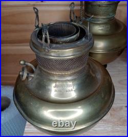 Antique Juno Center Draft Oil Lamp Font Hanging Lamp Parts Lot of 4 Brass