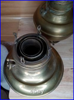Antique Juno Center Draft Oil Lamp Font Hanging Lamp Parts Lot of 4 Brass