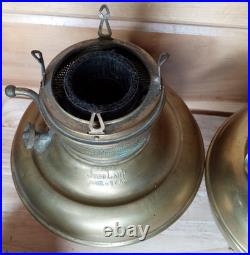Antique Juno Center Draft Oil Lamp Font Hanging Lamp Parts Lot of 4 Brass