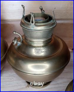 Antique Juno Center Draft Oil Lamp Font Hanging Lamp Parts Lot of 4 Brass
