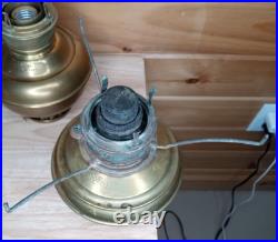 Antique Juno Center Draft Oil Lamp Font Hanging Lamp Parts Lot of 4 Brass