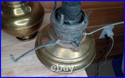 Antique Juno Center Draft Oil Lamp Font Hanging Lamp Parts Lot of 4 Brass