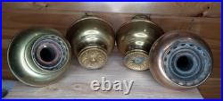 Antique Juno Center Draft Oil Lamp Font Hanging Lamp Parts Lot of 4 Brass
