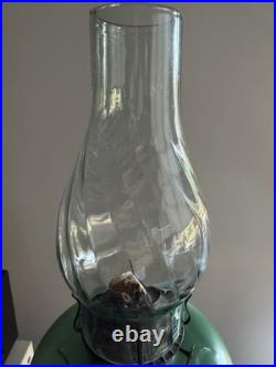 Antique Lamp Kerosene Oil Hand Painted Floral Vintage Waterberry 18