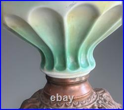 Antique Lamp Kerosene Oil Hand Painted Floral Vintage Waterberry 18