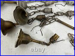 Antique Lamp Sconce Ceiling Wall Fixture Socket Parts Lot Antique 1910s Brass