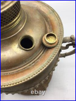 Antique Large B &H (Bradley Hubbard) Oil Lamp, 12 Tall, 10 Base Parts Antique Large B &H (Bradley Hubbard) Oil Lamp, 12 Tall, 10 Base Parts