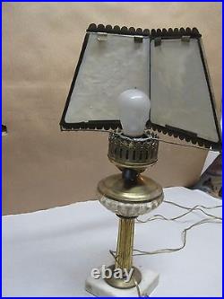 Antique Lithophane Lamp Boston State House 1870's Colored Lithopane