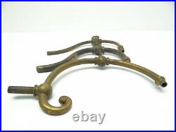 Antique Lot 3 Old Copper Brass Metal Gas Lamp Arms Valve Parts Light Hardware