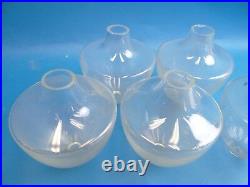 Antique Lot Old Hand Blown Clear Glass Oil Lamp Fount Globes Shades Parts Light