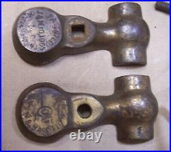 Antique OC White Lamp Light Part Cast Iron Brass Plate Knuckle Vtg Parts USA Q54