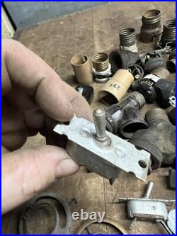 Antique Old Electric Light Fixture Lamp Bulb Socket Switch Brass Parts Lot USA