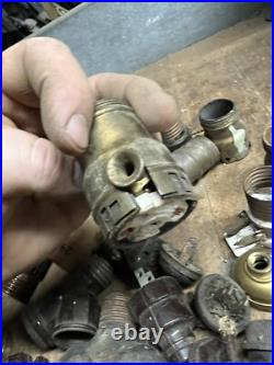 Antique Old Electric Light Fixture Lamp Bulb Socket Switch Brass Parts Lot USA