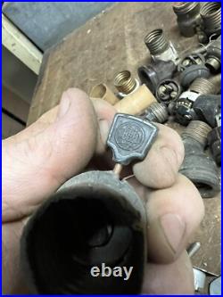 Antique Old Electric Light Fixture Lamp Bulb Socket Switch Brass Parts Lot USA