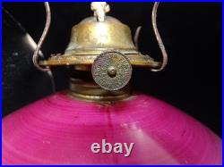 Antique P&A Plume & Atwood Kerosene Oil Lamp Base Hand Painted Floral USA