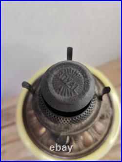 Antique P&A Royal Center Draft Kerosene Oil Lamp Base Hand Painted Floral 15