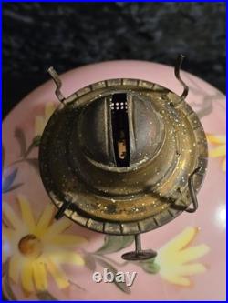 Antique P&A Royal Pink Floral Hurrican Oil Lamp Model 140 Hand Painted GWTW
