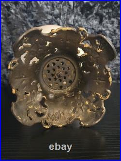 Antique P&A Royal Pink Floral Hurrican Oil Lamp Model 140 Hand Painted GWTW