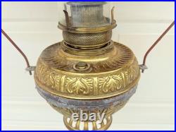 Antique P&a No. 3 Banner Center Draft Hanging Country Store Oil Lamp