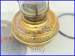 Antique P&a No. 3 Banner Center Draft Hanging Country Store Oil Lamp