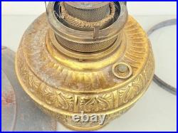 Antique P&a No. 3 Banner Center Draft Hanging Country Store Oil Lamp