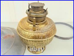 Antique P&a No. 3 Banner Center Draft Hanging Country Store Oil Lamp