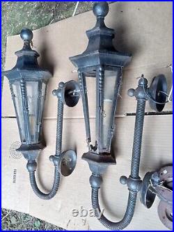 Antique Pair 1800s Carriage Lamps Lights For Parts As Is 1890s