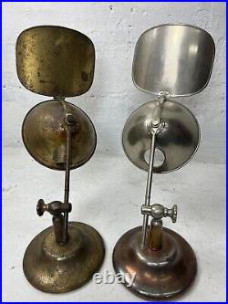 Antique Pair Lyhne Jewelers Watchmakers Lamp Cast Iron 1910 Parts/Project Nickel