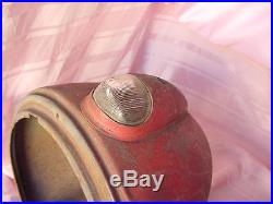 Antique Pair Of Old Red Car Headlights Vintage 2 Auto Head Lamps