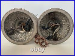 Antique Pair Of Tiny Miller Oil Lamps Electrfied For Parts Or Repair Read