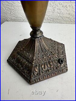 Antique Pittsburgh Brass Table Lamp Base Parts Restore 6C Double Socket Ornate