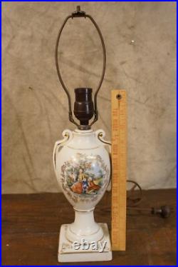 Antique Porcelain Vase Table Lamp Parts or Repair No Shade Bakelite Old Plug