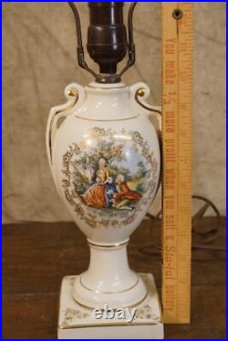 Antique Porcelain Vase Table Lamp Parts or Repair No Shade Bakelite Old Plug
