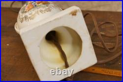 Antique Porcelain Vase Table Lamp Parts or Repair No Shade Bakelite Old Plug