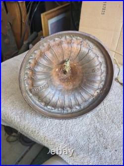 Antique Rainaud Metal Lamp Detailed 2 Bulb Pull Chain Parts Or Restore