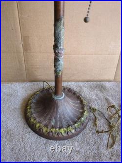 Antique Rainaud Metal Lamp Detailed 2 Bulb Pull Chain Parts Or Restore