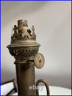 Antique Rare Silver Star Student Oil Lamp For Parts Or Repair