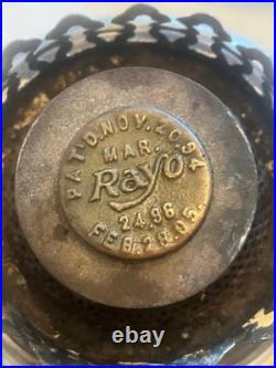 Antique Rayo 24.96 1905 Oil lamp. Parts Intact except the Mantel and Chimney