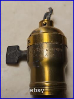 Antique Set Of 4 Matching Lamp Sockets Brass Snap Switch Nice Unrestored Parts