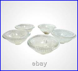 Antique Set of 5 Glass Gasolier Shades Victorian Serrated Edge Light Shades Antique Set of 5 Glass Gasolier Shades Victorian Serrated Edge Light Shades
