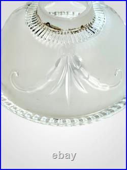 Antique Set of 5 Glass Gasolier Shades Victorian Serrated Edge Light Shades