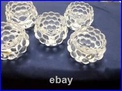 Antique Set of 5 grape bobeches glass for chandelier and lamps parts